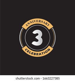 3-jährige Jubiläumsfeier Logo-Vektorillustration-Vorlage Design 