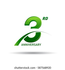 3 Years Anniversary. Celebration Logo Design