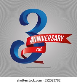 3 years anniversary celebration logotype. 3nd  logo, gray background