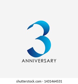 3 years anniversary celebration vector template design illustration
