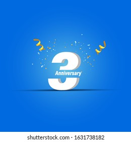 3 Years Anniversary Celebration Vector Template Design Illustration