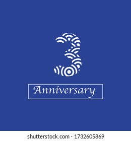 3 Years Anniversary Celebration Vector Template Design Illustration