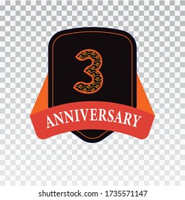 3 Years Anniversary Celebration Vector Template Design Illustration