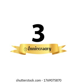 3 Years Anniversary Celebration Vector Template Design Illustration
