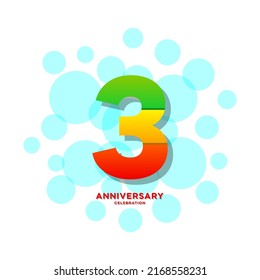 3 Years Anniversary Celebration Vector Template Design Illustration