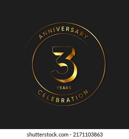 3 Years Anniversary Celebration, Vector Design Illustration Template