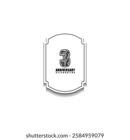 3 years anniversary celebration vector template design illustration