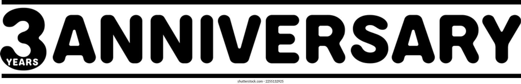 3 years anniversary emblem. Anniversary icon. 3 years celebration and congratulation design element.