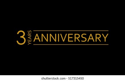 3 years anniversary icon. 3rd birthday emblem. Anniversary design element. Vector illustration.