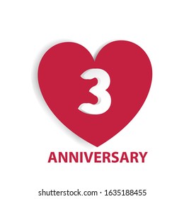 3 Years Anniversary Logo Celebration With Love