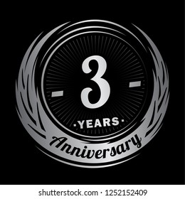 3 years anniversary. Anniversary logo design. 3 years logo