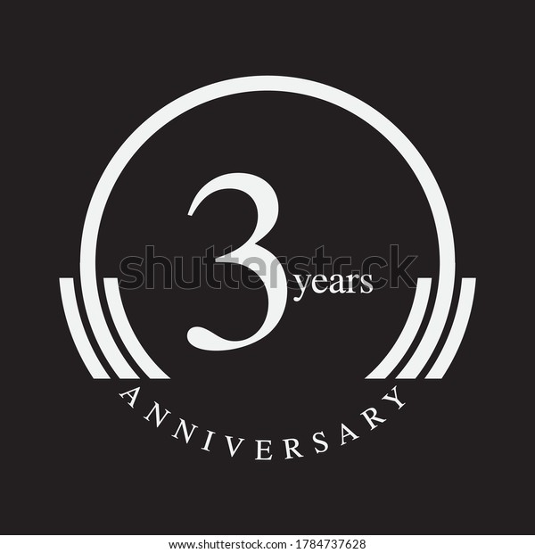 3 Years Anniversary Logo Design Set Stock Vector (Royalty Free ...