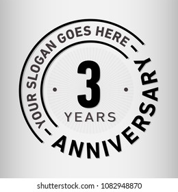 3 years anniversary logo template. Vector and illustration.