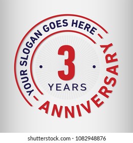 3 years anniversary logo template. Vector and illustration.