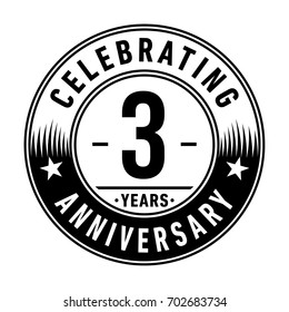 3 years anniversary logo. Vector and illustration.