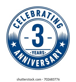 3 years anniversary logo. Vector and illustration.