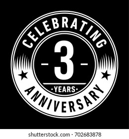 3 years anniversary logo. Vector and illustration.