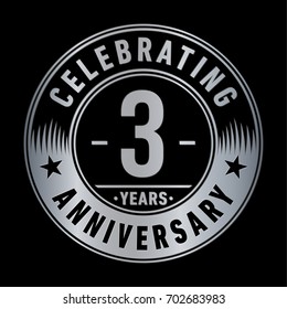 3 years anniversary logo. Vector and illustration.