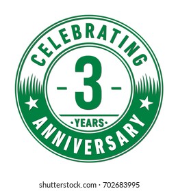 3 years anniversary logo. Vector and illustration.