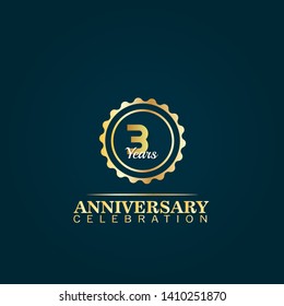 3 years anniversary logo.celebrating 3 years, anniversary logo 