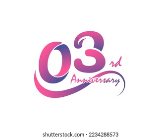 3 years anniversary logotype. 3rd Anniversary template design for Creative poster, flyer, leaflet, invitation card