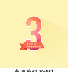 3 Years Anniversary with Low Poly Design