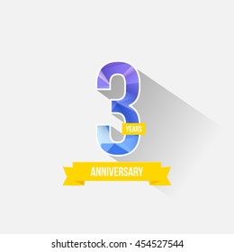 3 Years Anniversary with Low Poly Design