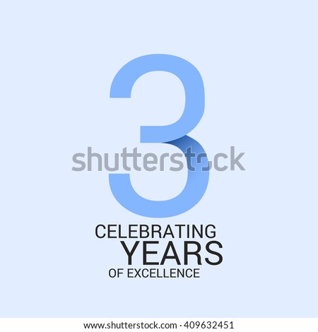3 years anniversary signs symbols simple stock vector royalty free