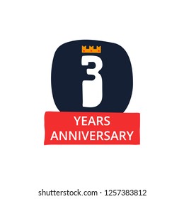 3 years anniversary vector icon, symbol, emblems template design