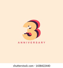 3 Years Anniversary Vector Template Design Illustration