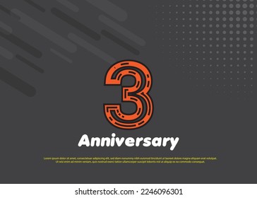 3 Years Anniversary Vector Template Design Illustration