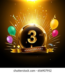 5 Years Golden Anniversary Logo Celebration Stock Vector (Royalty Free ...