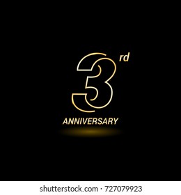 3 Years Golden Line Anniversary Celebration Logo Design