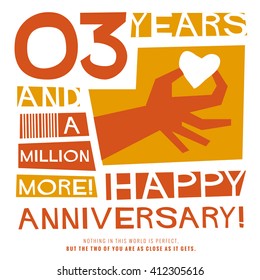 3 Years Happy Anniversary (Vector Illustration Concept Design)