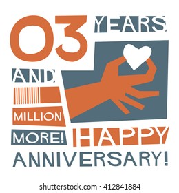 3 Years Happy Anniversary (Vector Illustration Concept Design)