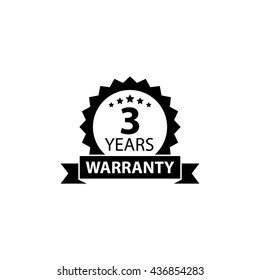 3 Years And Lifetime Warranty Label Or Seal Flat Icon