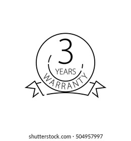 3 Years And Lifetime Warranty Label Or Seal Flat Icon