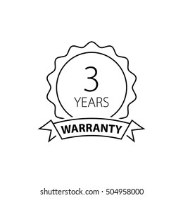 3 Years And Lifetime Warranty Label Or Seal Flat Icon