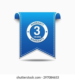 3 Years Warranty Blue Vector Icon Design