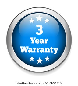 3 years warranty button