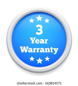 3 years warranty button
