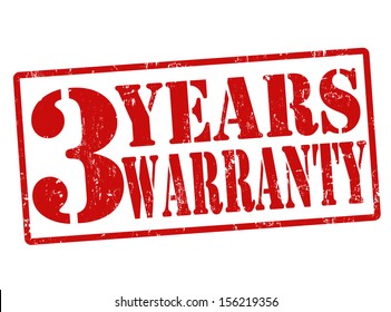 3 Years Warranty grunge rubber stamp on white, vector illustration