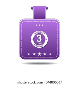 3 Years Warranty Violet Vector Icon Design