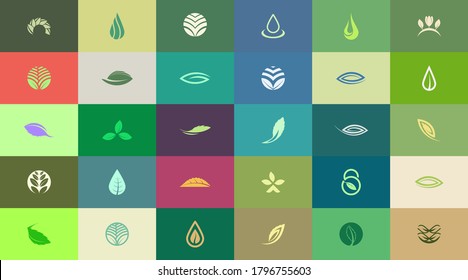 30 Abstract and creative natural themed logo design templates