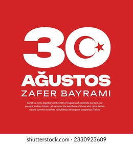 30 agustos Zafer bayram kutlu olsun turkey victory day Social Media post template banner, turkey day