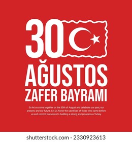 30 agustos Zafer bayram kutlu olsun turkey victory day Social Media post template banner, turkey day