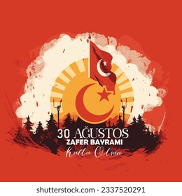 30 agustos Zafer Bayrami (30 August, Victory Day Turkey celebration card)