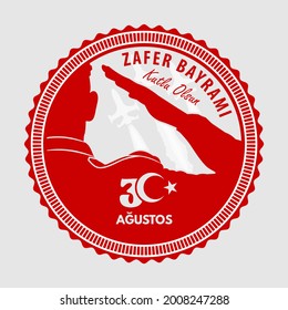 30 Agustos Zafer Bayrami Kutlu Olsun design concept. Translation: August 30 celebration of victory and the National Day in Turkey