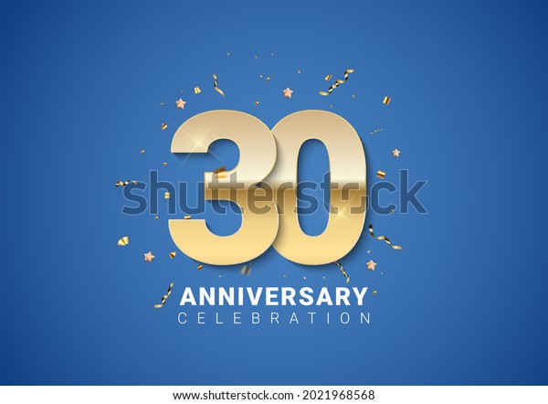 30 Anniversary Background Golden Numbers Confetti Stock Vector (Royalty ...