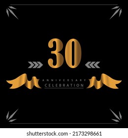 30 Anniversary celebration 3D vector template design illustration